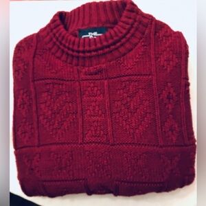 Woolrich Vintage 🍷 Woman’s 100% Cotton Wine Burgundy Knit Sweater. Size Large